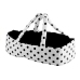 Doll Bogie and Stroller Alice- with Carrier, Bag and Bedding White with Black Dots