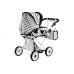 Doll Bogie and Stroller Alice- with Carrier, Bag and Bedding White with Black Dots