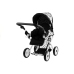 Doll Bogie and Stroller Alice- with Carrier, Bag and Bedding White with Black Dots