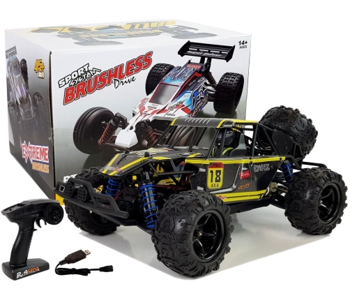 Remote Controlled Off-road Buggy 1:18 Yellow ENOZE 9303E 45 km/h