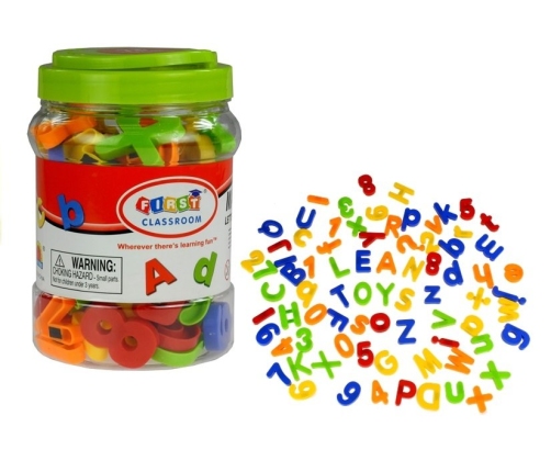 Magnetic Letters and Numbers in a Jar Alphabet of 78 Elements