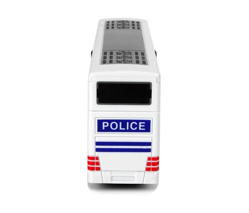 White Double-decker Police Bus with Pull Down Sound