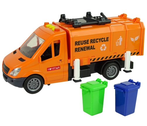 Rubbish Truck with Friction Drive Sound Effects Orange