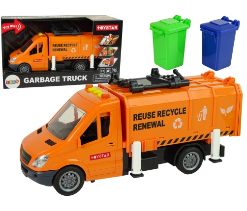 Rubbish Truck with Friction Drive Sound Effects Orange