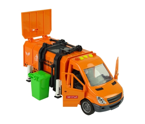 Rubbish Truck with Friction Drive Sound Effects Orange