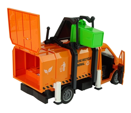 Rubbish Truck with Friction Drive Sound Effects Orange