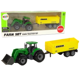 Small Green Tractor With Yellow Trailer