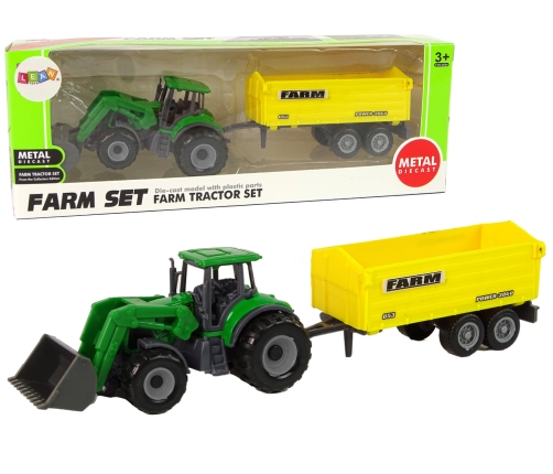 Small Green Tractor With Yellow Trailer