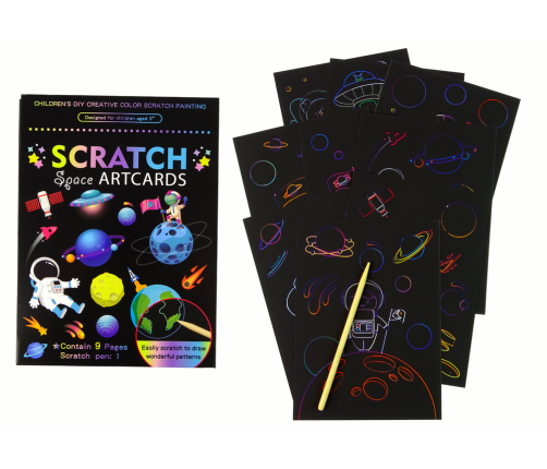 Scratch Coloring Book For Kids Outer Space