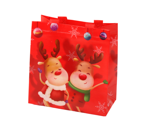 Red Reindeer Gift Bag 23cm x 21.5cm x 11cm