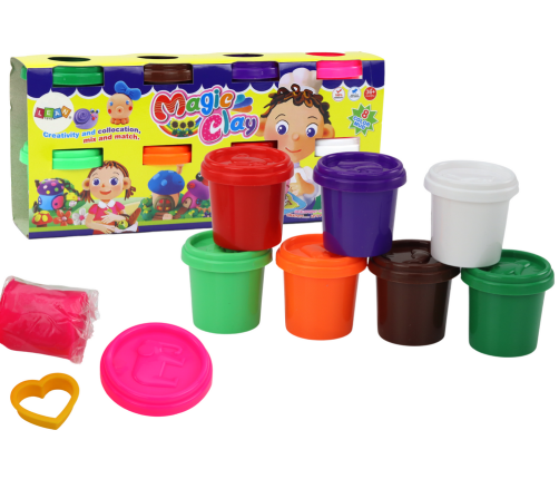 Set of Playdough in a Cup, 8 Pieces, Colorful Molds