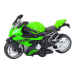 Sports Motorcycle with Friction Drive 3 Colors White Green Blue