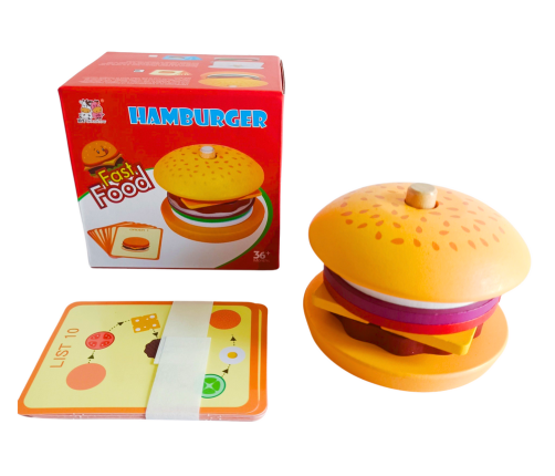 Wooden Hamburger 8 El Cards With Recipes 10 Pcs