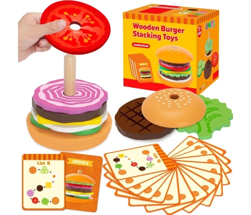 Wooden Hamburger 8 El Cards With Recipes 10 Pcs