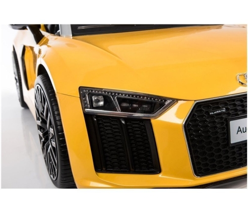 Elektriskā sporta automašīna bērniem Audi R8 Spyder Yellow