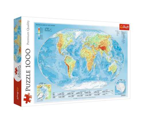 Educational puzzle 1000 pcs. Physical Map of the World Trefl 10463