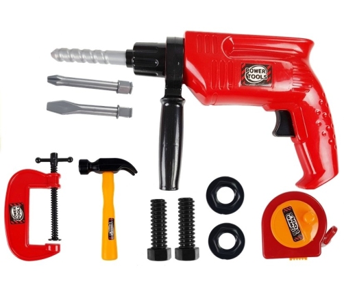 Tool Set in a Case Drill Screws Hammer