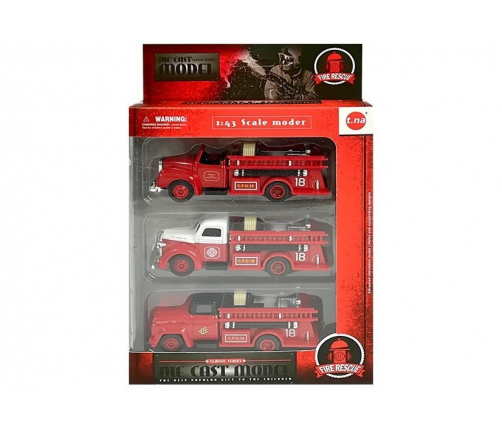 Set of fire brigade vehicles 3 pieces