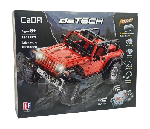 Construction Blocks Auto Off-Road Remote Controlled Red 1941 Elements