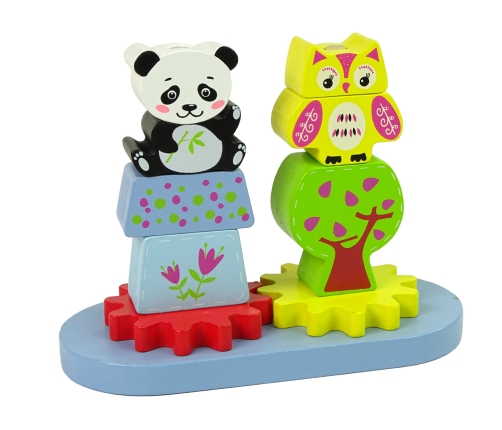 Wooden Animals Sorter Owl Panda Gears