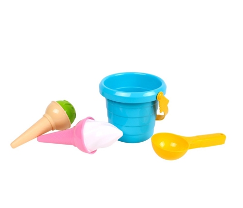 Ice Cream Sand Set Blue Bucket Spoon 5736