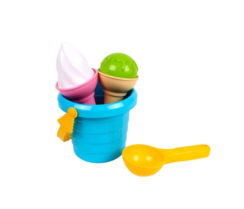 Ice Cream Sand Set Blue Bucket Spoon 5736