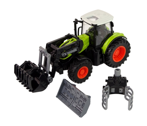 Tractor with Farm Machinery and Trailer Farm Machine Light and sound effects 6 Pieces