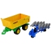 Tractor with Farm Machinery and Trailer Farm Machine Light and sound effects 6 Pieces