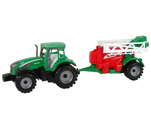 Green Farm Tractor with Red and Green Sprayer Fricative Drive