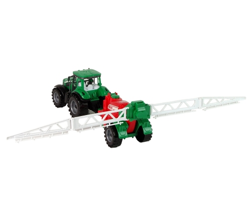 Green Farm Tractor with Red and Green Sprayer Fricative Drive