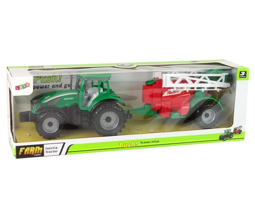 Green Farm Tractor with Red and Green Sprayer Fricative Drive