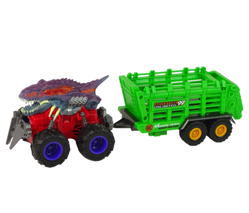 Vehicle with a Dinosaur Theme Trailer 4 Dinosaur Pieces