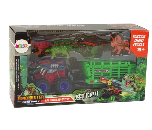 Vehicle with a Dinosaur Theme Trailer 4 Dinosaur Pieces