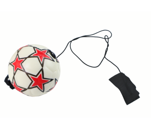 PU Football with a Jojo Elastic Band for Bouncing, 6 cm, White Stars