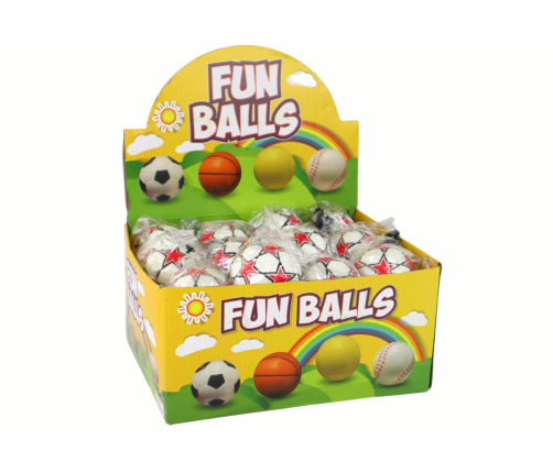 PU Football with a Jojo Elastic Band for Bouncing, 6 cm, White Stars