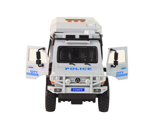 Off-Road Vehicle Police Gray Opening Door Sound Light