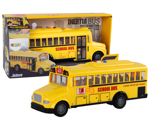 School Bus 1:16 Friction Drive Opening Doors Lights Sounds Yellow