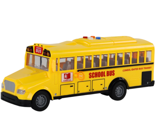 School Bus 1:16 Friction Drive Opening Doors Lights Sounds Yellow