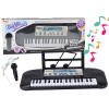 Electric Piano for Children, Microphone Stand, Black