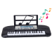 Electric Piano for Children, Microphone Stand, Black