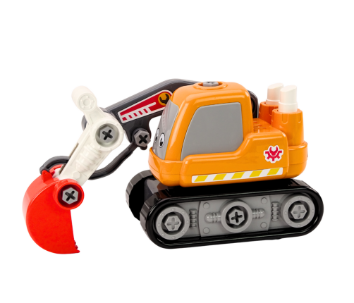 Cartoon Crawler Excavator For Turning DIY Orange