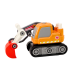 Cartoon Crawler Excavator For Turning DIY Orange