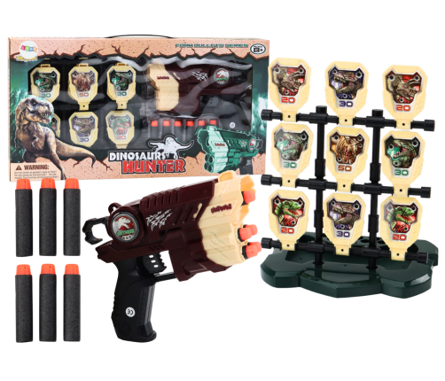 Foam Dinosaurs Brown Dinosaurs Gun With Darts Set