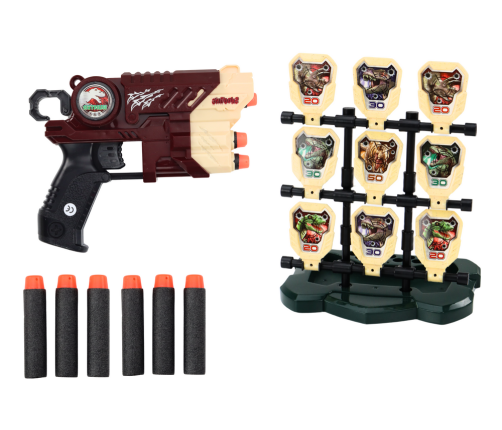 Foam Dinosaurs Brown Dinosaurs Gun With Darts Set