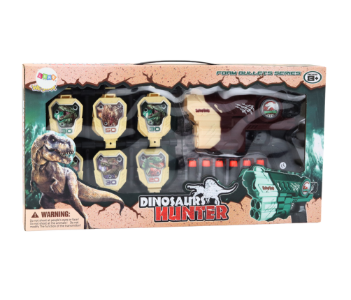 Foam Dinosaurs Brown Dinosaurs Gun With Darts Set