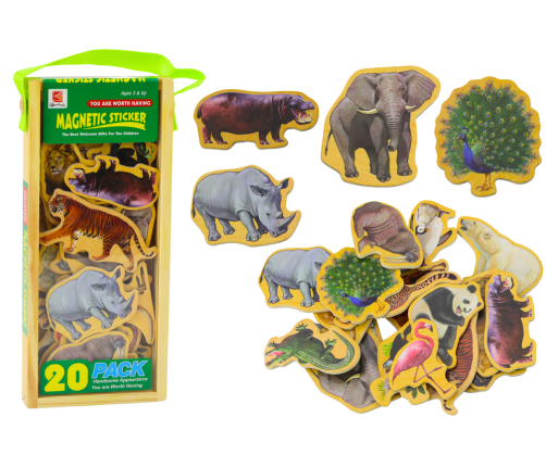 Wooden Magnets Wild Animals Safari 20 pieces