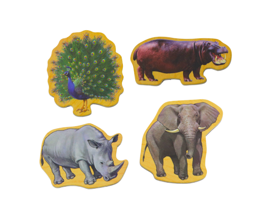 Wooden Magnets Wild Animals Safari 20 pieces