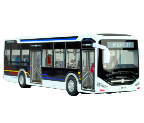 Electric City Bus 1:42 Metal Lights White