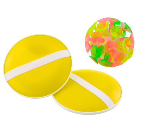 Arcade Game Round Palettes Ball With Suction Cups Yellow