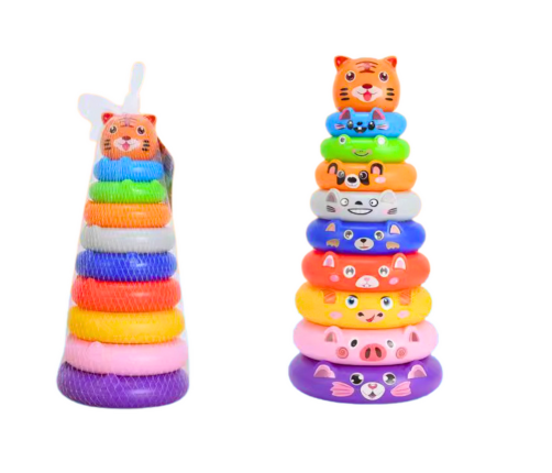 Circle Pyramid Animal Stickers Tiger Colorful